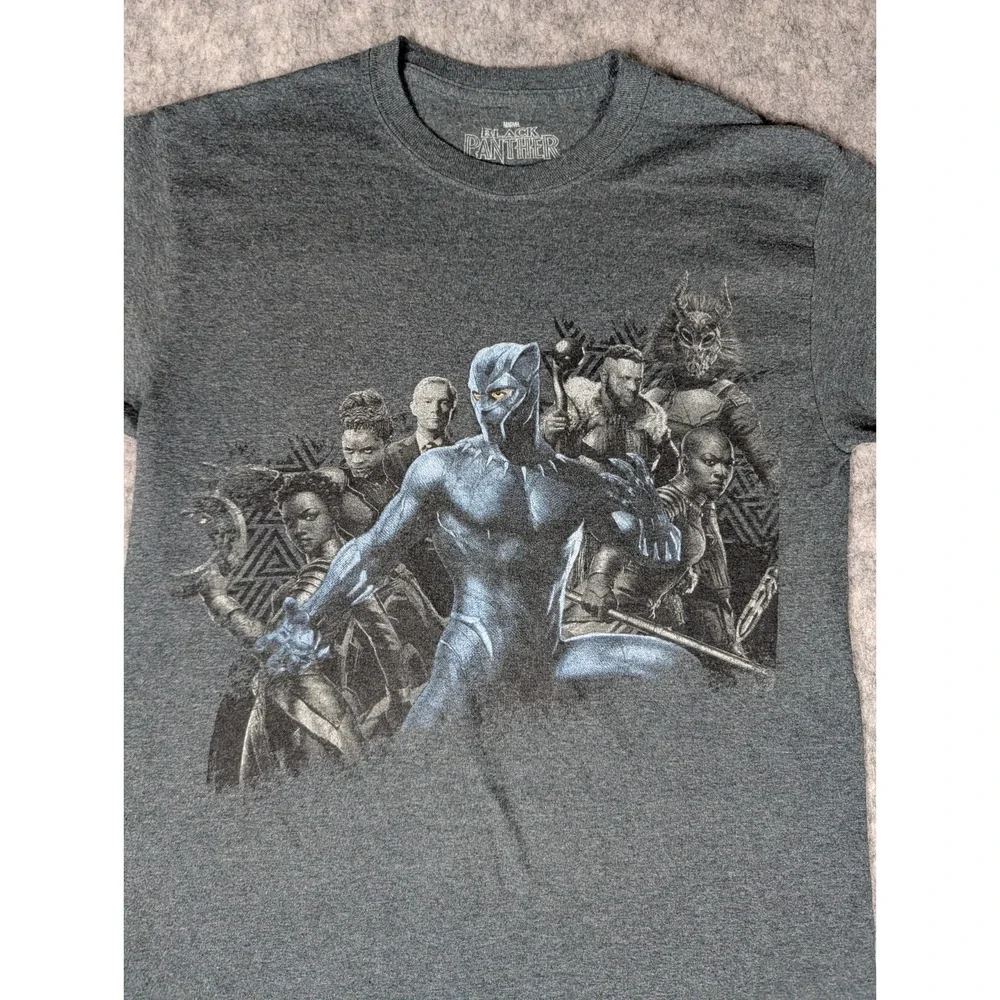 Marvel Black Panther Long Sleeve Graphic‎ T-Shirt Men's M Heather Grey MCU